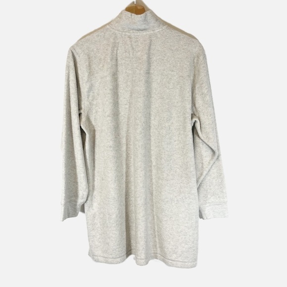 Soft Surroundings Fleece Mock Neck Tunic Top Cream 1/4 Button Up Cotton Size M - Picture 5 of 6